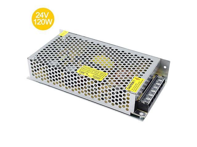 24V 5A 120W DC Universal Regulated Switching Power Supply Converter AC 100240V to DC 24 Volt LED Driver TransformerAdapter for LED Strip Light 3D