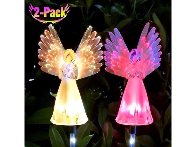 Solar Angel Lights Outdoor Garden Gifts for Housewarming Mom WomenSolar Powered Decorative Light for Garden Yard Patio Cemetery Grave Decorations