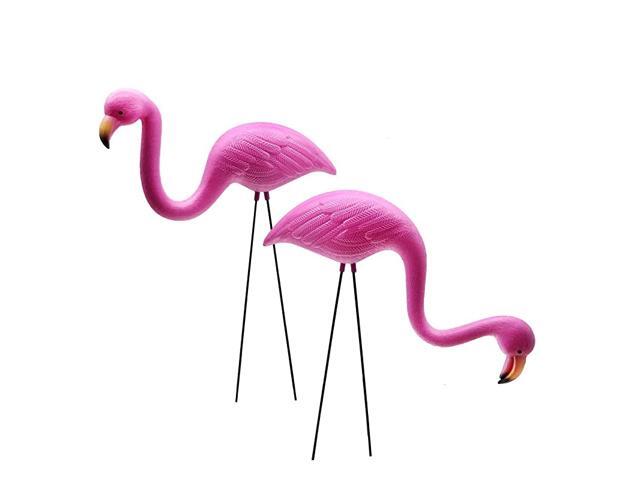 Set of 2 Small Pink Flamingo Yard OrnamentMini Yard Flamingos OrnamentsPink Flamingo Garden Yard Decor 2