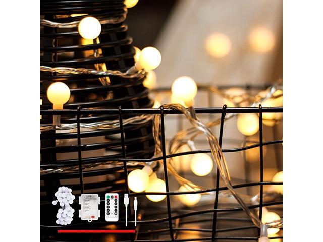 Battery and USB Powered Globe String Lights 50 Decorative Globes Warm String Lights for Bedroom Garden Christmas Holiday and Party Remote Control