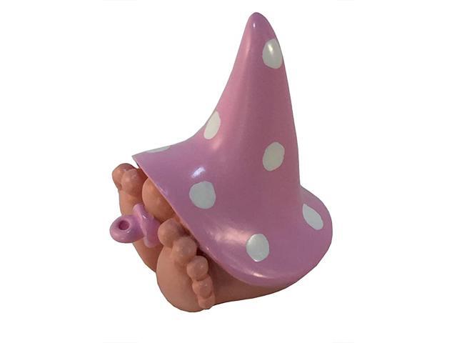 Miniature Baby Girl Gnome Chloe The Baby Gnome with The Pink Polka Dot Hat for The Fairy Garden