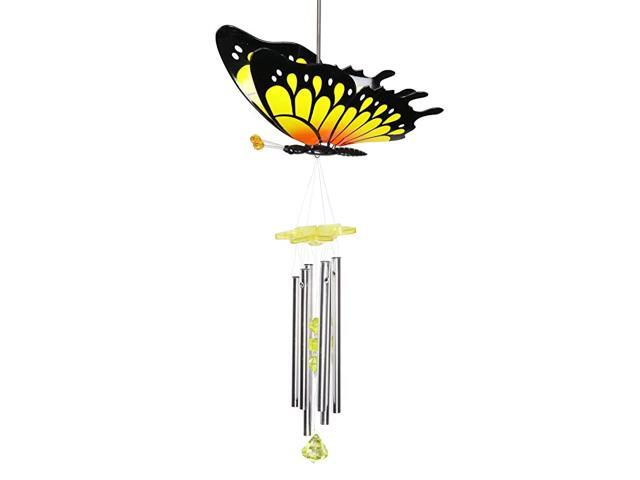Outdoor Wind Chimes WindyWings 12quot Butterfly wFlapping Wings Musical Wind Chimes Durable Plastic Butterfly Decor amp Metal Pipes Large