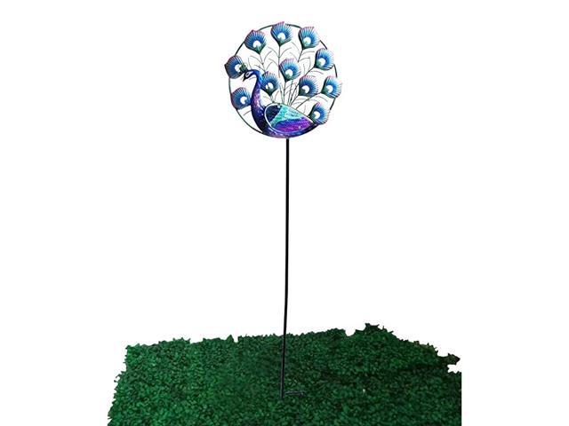 43quot Height Metal Art Blue Peacock Garden Stake