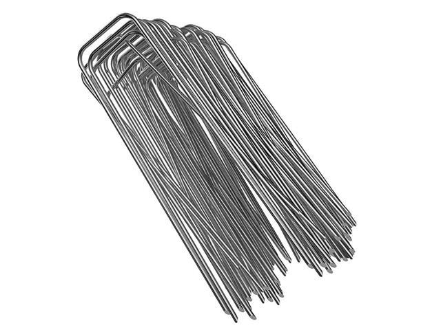 100 Packs 6 Inches Heavy Duty 11 Gauge Galvanized Steel Garden Stakes Staples Securing Pegs for Securing Weed Fabric Landscape Fabric Netting
