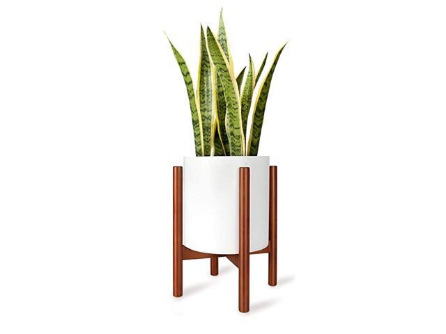 Plant Stand Mid Century Wood Flower Pot Holder Plant Pot NOT Included Potted Stand Indoor Display Rack Rustic Decor Up to 10 Inch Planter Brown