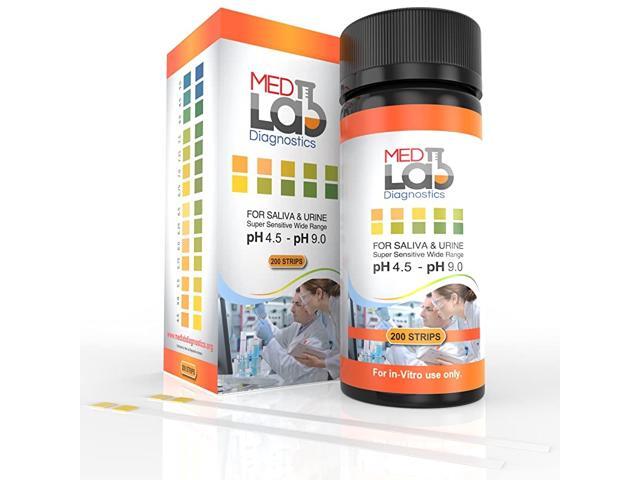 Test Strips 200 ct for Urine and Saliva Body Testing Urinalysis Reagent Test Strips for Body Acidity and Alkalinity Food and Diet Monitoring