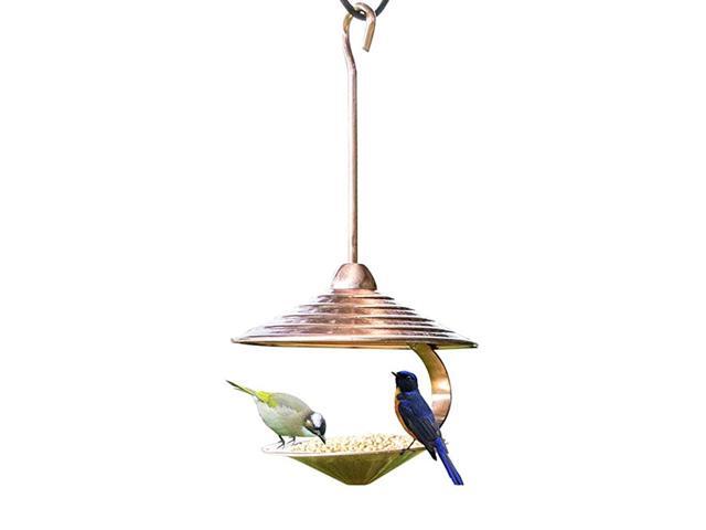 Electroplating Copper Bird Feeder 15quot38cm High Hanging Bird Feeders for Garden Outdoor Tree Bird Seed Feeder Sunflower Nuts Bird Feeding