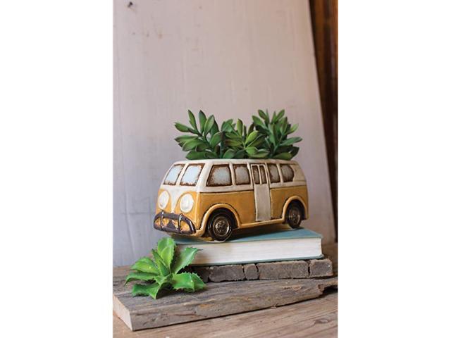 Ceramic Yellow Van Planter One Size Multicolored