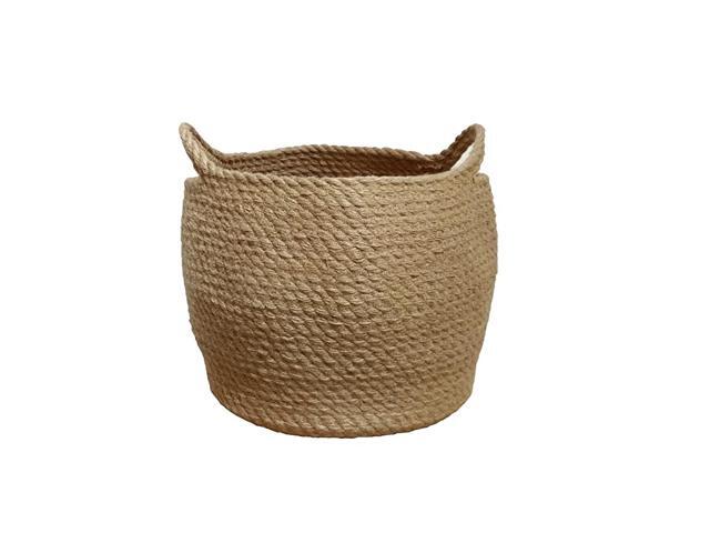Jute Storage Baskets Dual Handles Woven Storage Basket Floor Bin Pot Plant Cover Basket Belly Baskets Rope Basket Nursery Baskets amp Baby Room