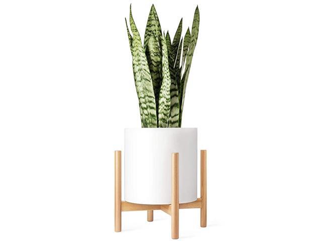 Plant Stand Mid Century Wood Flower Pot Holder Plant Pot NOT Included Potted Stand Indoor Display Rack Rustic Decor Up to 12 Inch Planter Natural