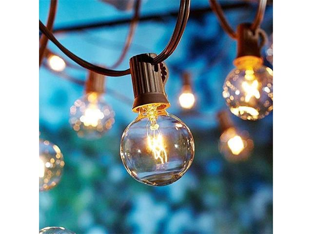 Outdoor Patio String Lights G40 Backyard Lights with 105 Edison Clear Globe Bulbs 5 Spare UL Listed Waterproof Hanging Lights for Balcony Porch