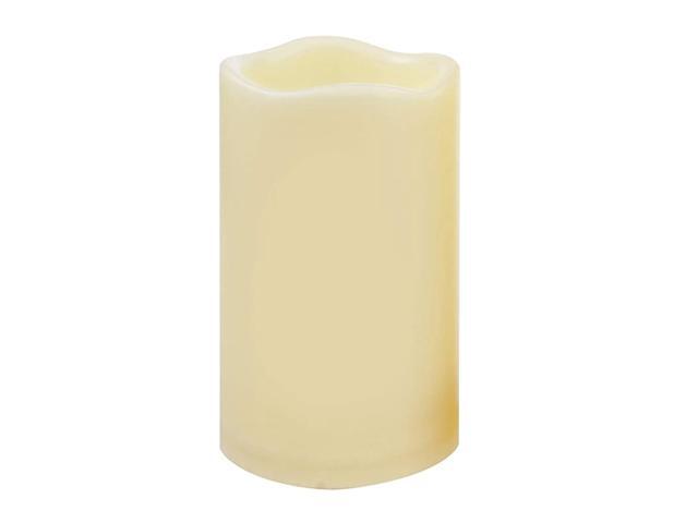 Outdoor Battery Operated Flameless LED Pillar Candle with Timer Flickering Plastic Resin Electric Decorative Night Light Lantern Patio Garden Home
