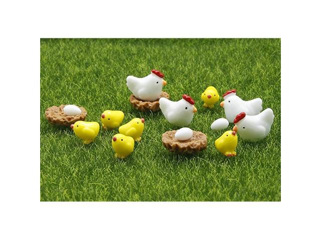 Mini Resin The Chickens and Eggs Set Miniature Plant Pots Bonsai Craft Micro Landscape DIY Decor