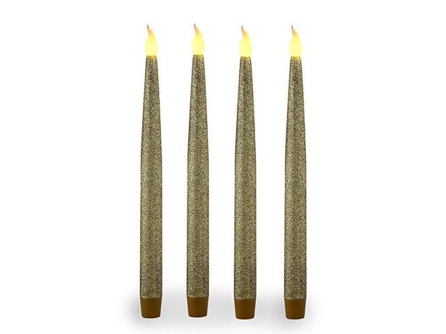 Gold LED Taper Candles Window Candles Candle Lights Long Candles Battery Powered Candles Electric Candles Window Lights with 6 Hour Timer Function