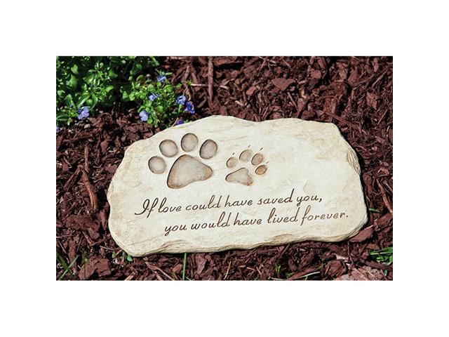 Pet Paw Print Devotion Painted Polystone Stepping Stone 12W x 05D x 75H