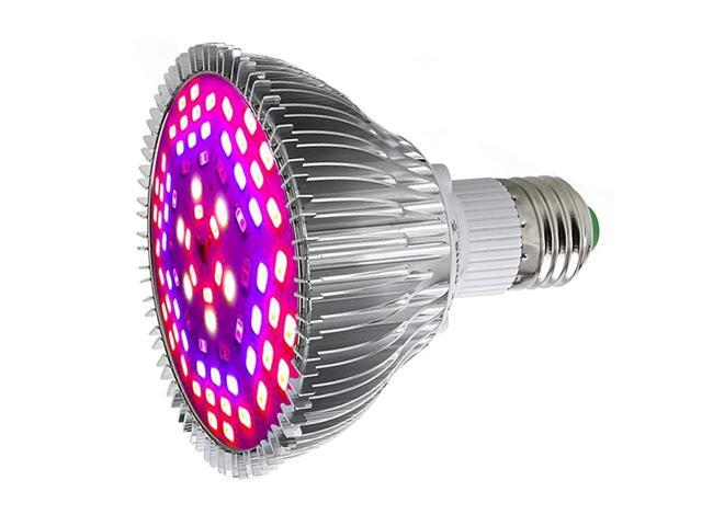 Grow Light Bulb 50W Plant Light Full Spectrum Grow Lights E26 E27 Base 78 LEDs for Indoor Plants Greenhouse Hydroponic Growing Garden Flowers
