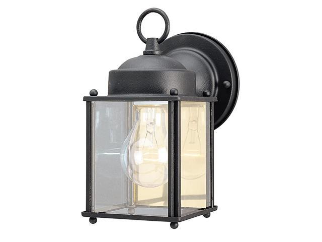 6697200 OneLight Exterior Wall Lantern Textured Black Finish on Steel with Clear Glass Panels 1 Pack