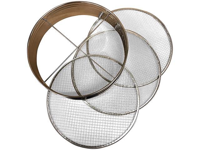 Soil Sieve Set 12quot diameter Stainless Steel Frame Three Interchangeable Sieves With Varying Mesh Sizes Grade Mix Soil Filter Large Debris