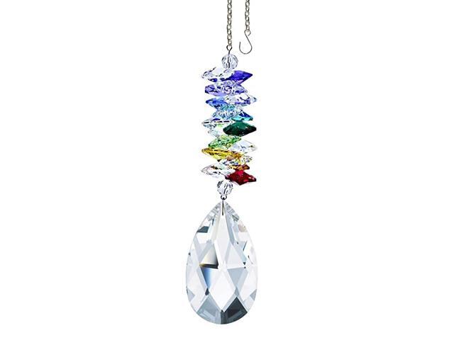 Suncatcher 5 inch Colorful Ornament Clear Faceted Almond Prism Rainbow Maker Cascade Made with Genuine Swarovski s