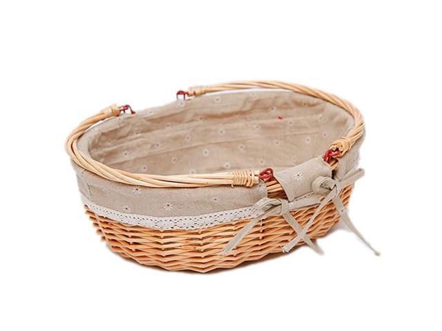 Wicker Basket Gift Baskets Empty Oval Willow Woven Picnic Basket Cheap Easter Candy Basket Large Storage Basket Wine Basket with Handle Egg