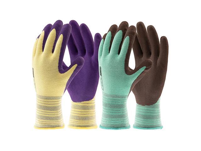 Gardening Gloves for Woman Men 2 Pairs Breathable Latex Coated Nonslip Durable Working Gloves for Garden Yard Outdoor Work Yellow amp Green Small 2