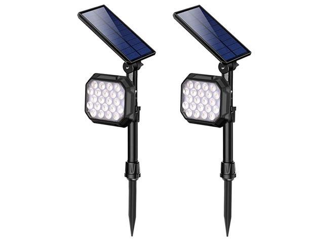 Solar Spot Lights Outdoor 22 LED Bright Landscape Light Waterproof Security Lamps for Yard Pathway Walkway Garden Driveway Cool White 2 Pack