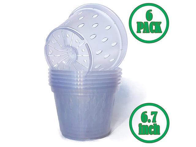 Orchid pots with Holes Plastic Flower Planter 7 inch 6 Pack