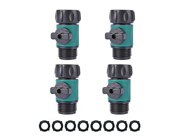 Shut Off Valve Water Hose Turn Off Valve Garden Hose Connector Set with Rubber Gaskets 12PCS+LeakFree Ball Valve 6PCS Standard 34quot Thread