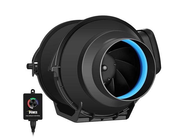 GLFANXINLINEEXPC4 4 Inch 118 CFM Inline Duct Fan with Variable Speed Controller Ventilation Quiet HVAC Exhaust Blower 4quot Fan amp Speed Black
