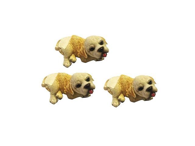 Holiday Sales Set of 3 Poly Resin Dog Shaped Pots Feet or Planter Risers Medium Size Dog Shape Each Measures 375 inches Long 2 inches Tall