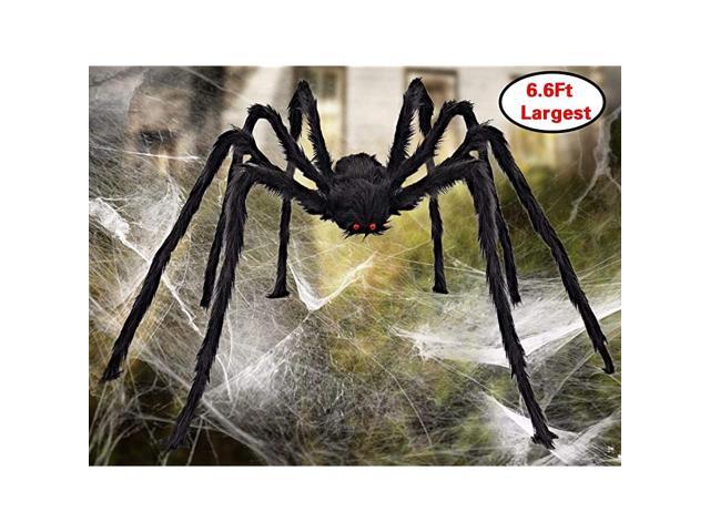 Outdoor Halloween Decorations Scary Giant Spider Fake Large Spider Hairy Spider Props for Halloween Yard Decorations Party Decor Black 79 Inch