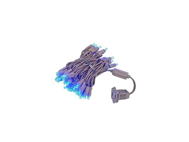 50 Light LED Christmas Mini Light Set Outdoor Lighting Party Patio String Lights Blue Brown Wire 11 Feet