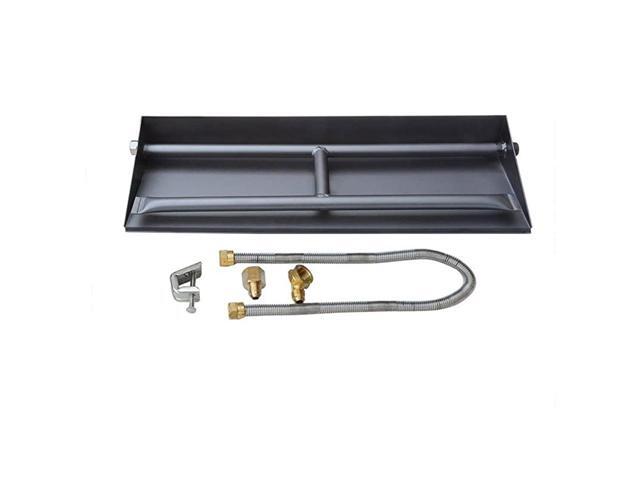 145quot Natural Gas Powder Coated Steel Fireplace Dual Flame Pan Burner Kit