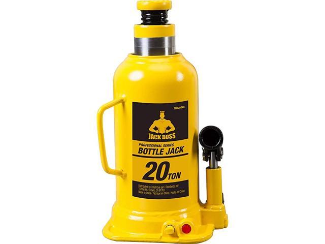TH92004X JackBoss Hydraulic Welded Bottle Jack 20 Ton 40000 lb Capacity Yellow
