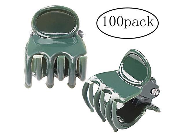 100 Pack Orchid Clips Dark Green Plant Support Clips Garden Flower Vine Clips for Supporting Stems Vines Stalks to Grow Upright and Makes Flowers