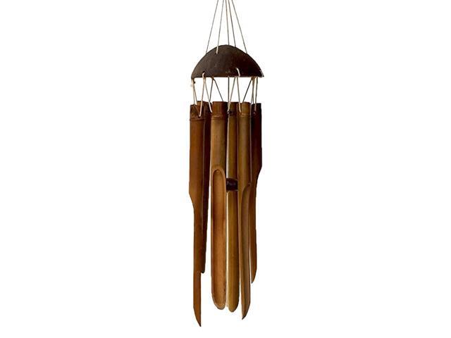 Bamboo Wind Chimes Wood Wind Chime with Elephant Keychain Small