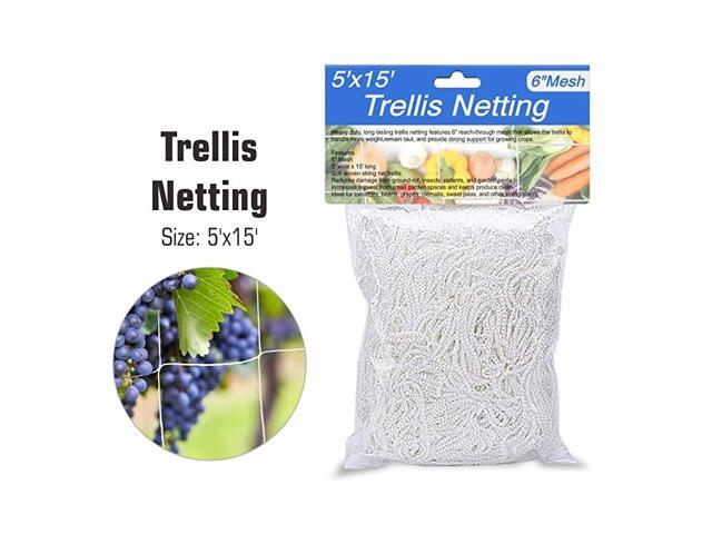 5x15ft 1Pack HeavyDuty Polyester Trellis Netting Trellis Net Plant Support Net for Grow Tents Support for Climbing Fruits Vegetables and Flower