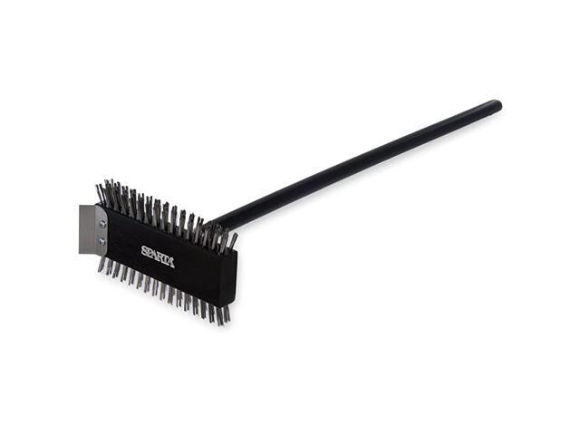 4029000 Ultimate Broiler Master Grill Brush with Stainless Steel Bristles and Scraper 305quot Hardwood Brush and Handle Black