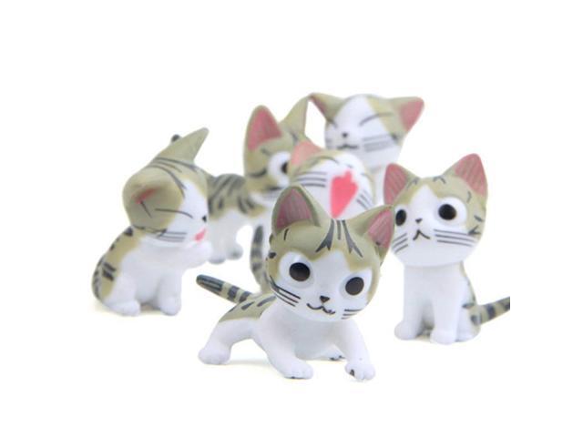 6pcs Lucky Green Cats Jungle Animal for Mini Plant Pots Decor Art Home Decor Landscape Ornament DIY Garden Gift