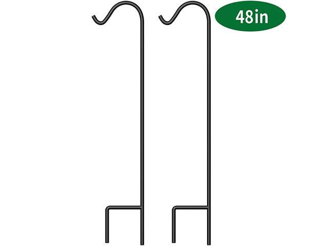 2 Pack Shepherd Hook 48 inch 25 inch Thick Premium Heavy Duty Rust Resistant Garden Outdoor Hanging Plants Basket Hanger Pathway Light Solar