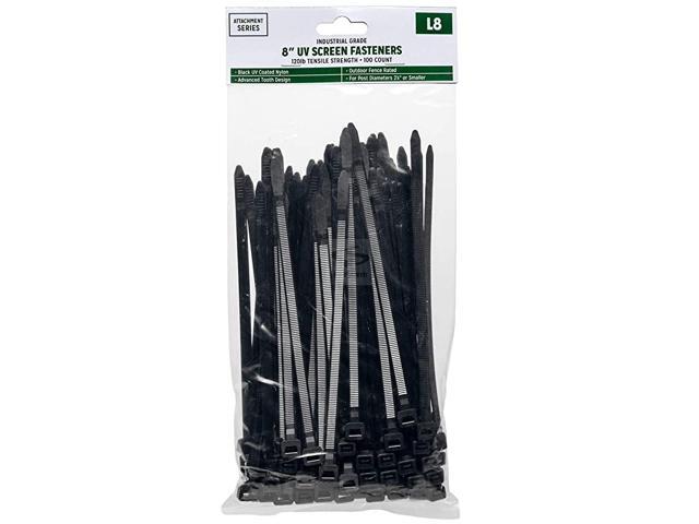 UV Zip Tie Fasteners 8in Black