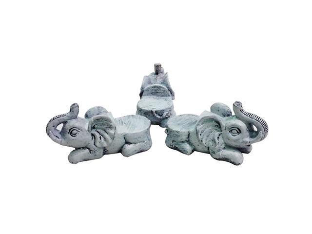 of 3 Poly Resin Elephant Shaped Pot Feet or Planter Risers Large Size Elephant Shape Each Measures 375 inches Long25 inches Tall
