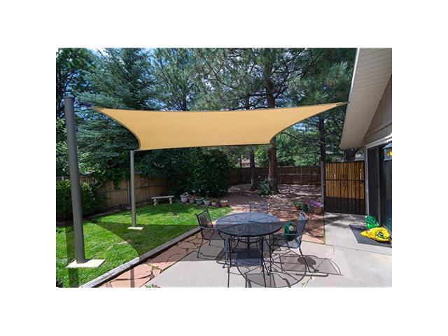 198 x 23 Rectangle Sun Shade Sail Beige Color UV Resistant for Outdoor Patio Lawn Garden Activities