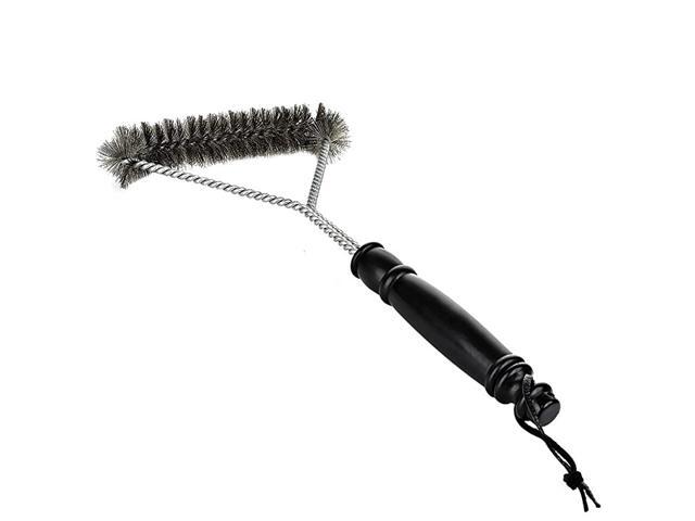 Brush 3Sided Wire Brush with Hanging Loop Grill Cleaning for Weber CharBroil Porcelain and Infrared Grills Stainless Steel Bristles 1 Piece