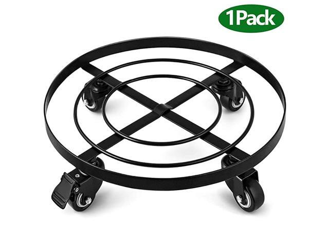 16quot Metal Plant Caddy Heavy Duty Iron Potted Plant Stand With Wheels Round Flower Pot Rack on Rollers Dolly Holder on Wheels Indoor Outdoor