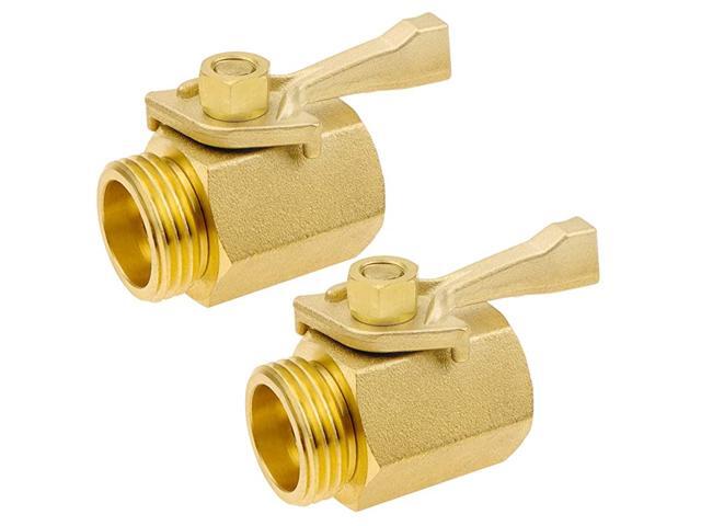 Super Heavy Duty Shut Off Valve 2 Pack Brass Industrial Grade Ball Valve Standard 34quot Thread Garden Hose Connector Ergonomic Metal Turn Off