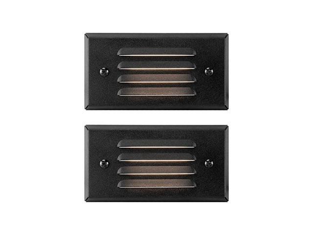 12V 3W Surface Mount Low Voltage LED Step Light with Horizontal Louver Faceplate for Steps Decks Pathway Yard Stairs Fences IP65 Rated for Outdoor