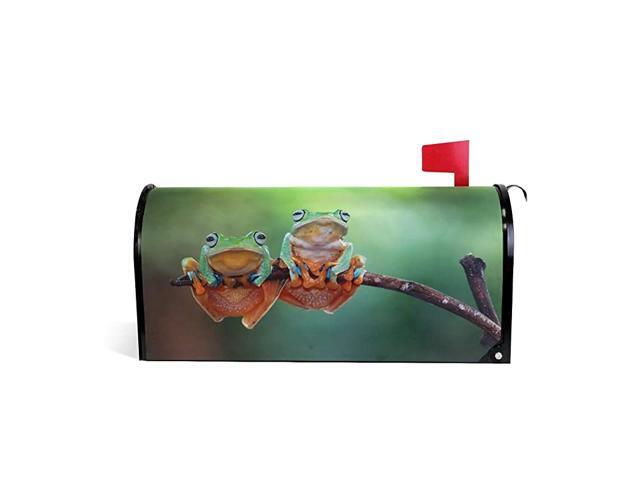 Magnetic Mailbox Covers Wildlife Funny Tow Frog Nature Green Landscapes Letter Box Cover Colorful Painting Graden Outdoor Decorations208x18 Inch