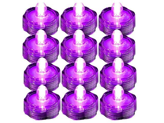Waterproof Submersible Led Lights Tea Lights for Wedding Party Decoration 12 Pieces Pink