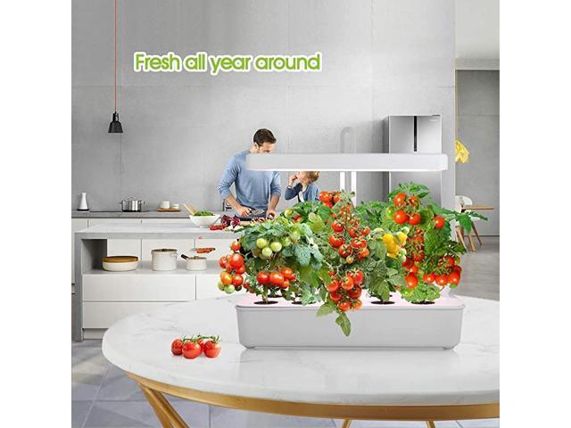 LED Height Adjustable10Pod Indoor Garden Germination Kit Self Watering Herb Garden Hydroponic Kitchen Garden Automatic Timer Smart Soil Sponge